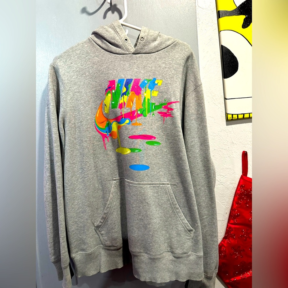 Nike gray paint dripped letters